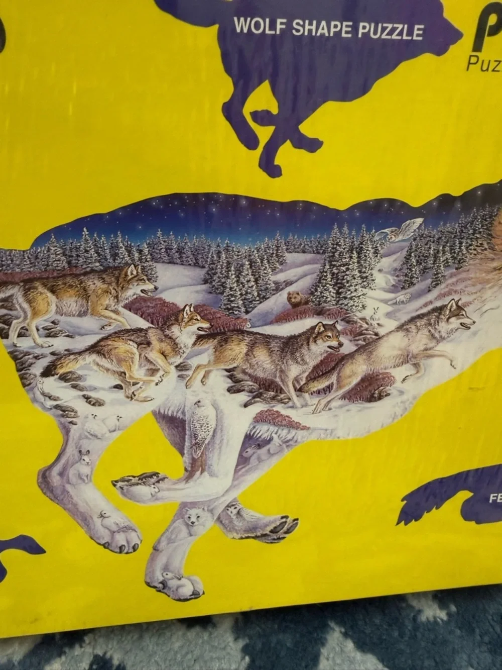 1997 FX Schmid Wolf Shape Jigsaw Puzzle Pack Leader 1000 Piece 43